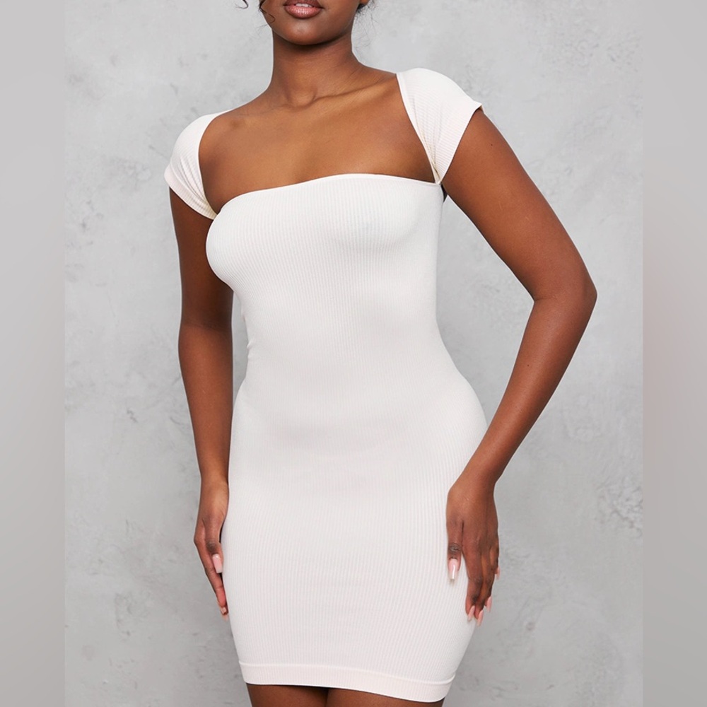 WHITE CUT-OUT MINI DRESS